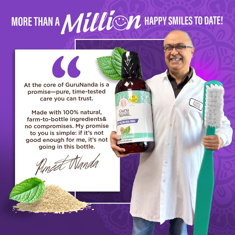 Step-by-step how to use oil pulling illustration