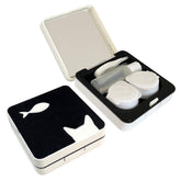 Howinn black travel size cat eye contact lens case with mirror