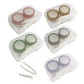 Howinn 5-pack colorful contact lens cases in pink, green, grey, purple, and brown