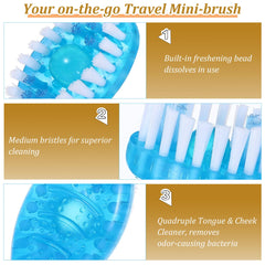 Packaging of Hpmjz 50-piece travel oral care set in blue, individually wrapped