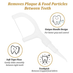 Travel-size toothbrush with floss, toothpick, and tongue scraper in blue