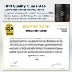 HPN C2 Creatine strength visual suggests potential performance support.