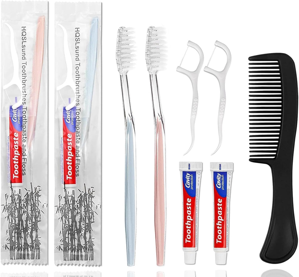 HQSLsund 200pcs disposable toothbrushes with toothpaste and floss bundle - image 1