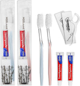 HQSLsund disposable toothbrushes and toothpaste bundle front view