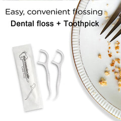 Travel kit layout with toothbrushes and floss picks