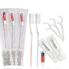 HQSLsund 100-pack disposable toothbrushes with toothpaste bundle