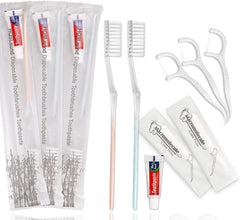 HQSLsund 100-pack disposable toothbrushes with toothpaste bundle