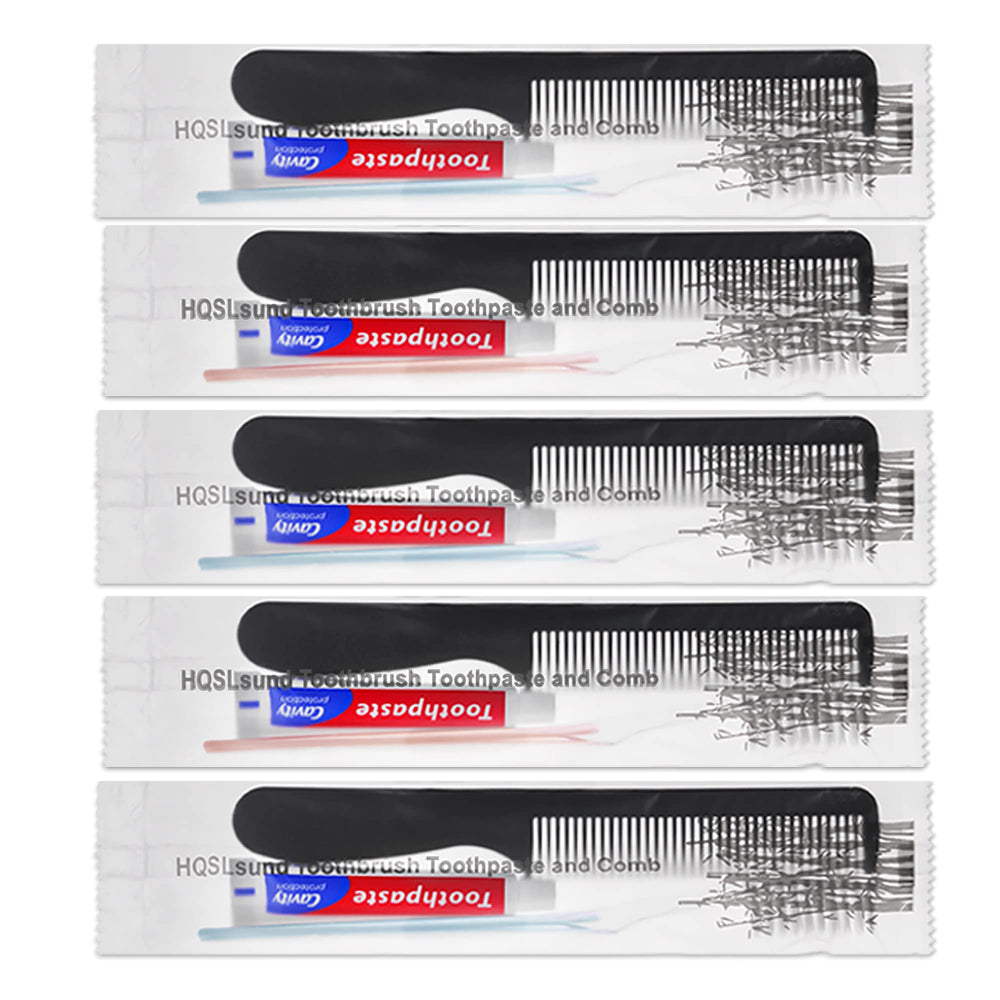 Airbnb travel kit with disposable toothbrushes and comb