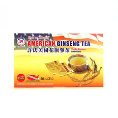 Front view of Hsus American Ginseng Tea 20-count box