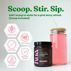 Close-up of magnesium powder texture in scoop