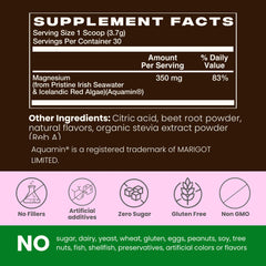 Nutrition facts label close-up