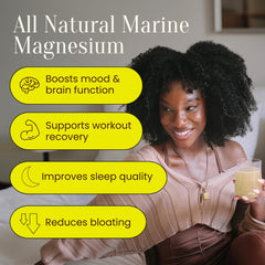 Serving scoop of lemon-flavored magnesium powder