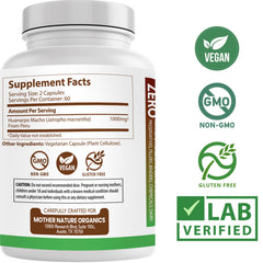 Bottle showing 120 vegan capsules