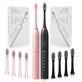 HUBAKO 2 Pack Rechargeable Electric Toothbrushes with 8 brush heads