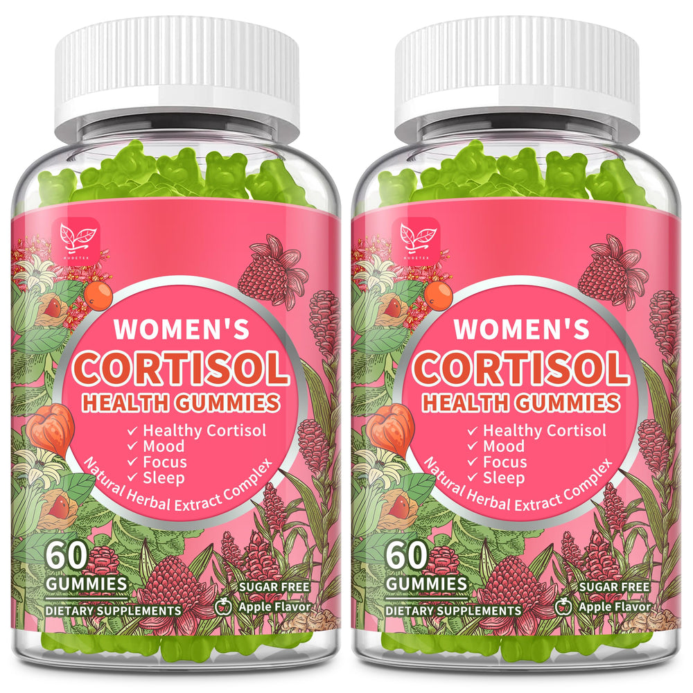 Hudetex Cortisol Gummies for Women 2-Pack in Apple Flavor bottle