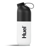 Huel Black Edition shaker bottle front view highlighting durable Tritan body for on-the-go mixing.