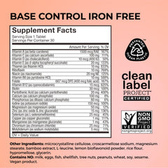 Iron-free formula designed to support pre-menopause health