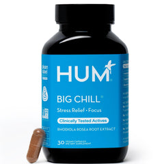 Bottle of HUM Big Chill Rhodiola Rosea Supplement with 500mg extract