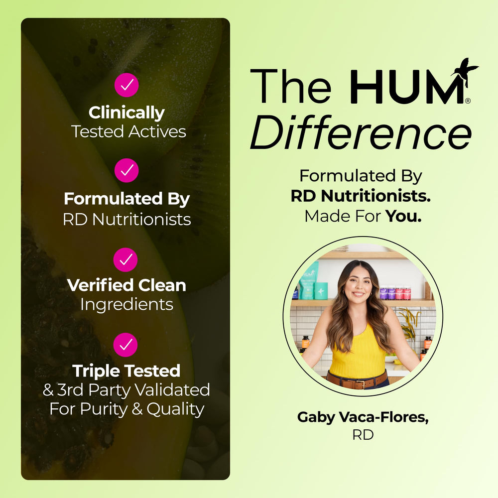 Usage instructions for Hum Flatter Me fiber supplement