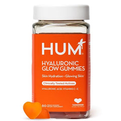 Bottle of HUM Hyaluronic Glow Hydrating Skin Care Supplement