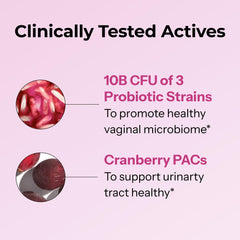 Product label highlighting vaginal health and pH balance