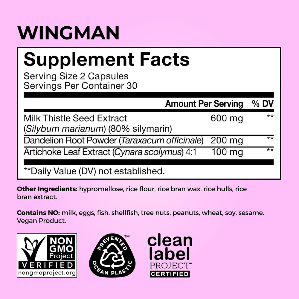 Person taking a capsule with water to support liver health