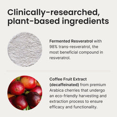 Caffeine-free badge and non-GMO/gluten-free badges on packaging