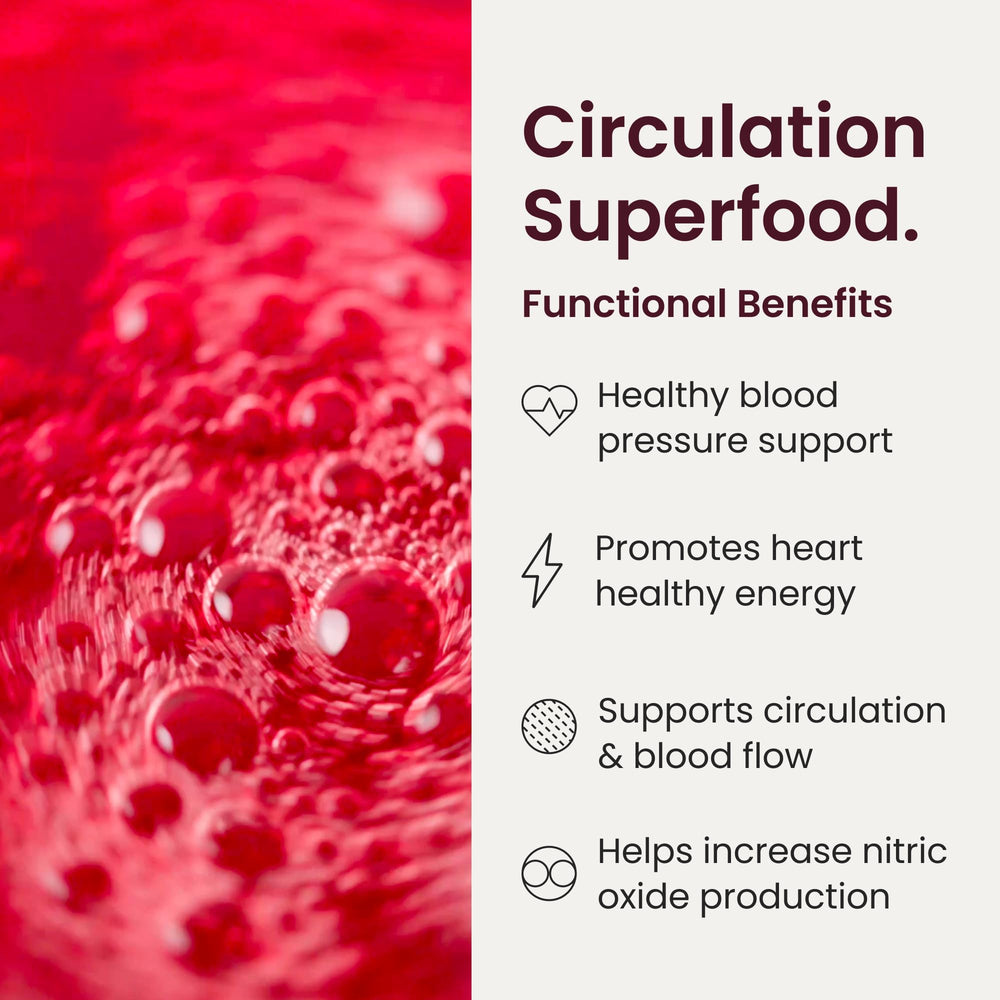 Product packaging for HumanN SuperBeets Beet Root Powder Black Cherry flavor