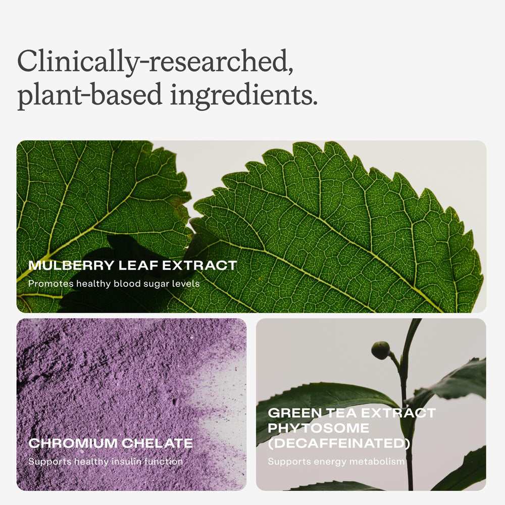 Humann Metabolic Health Daily chromium chelate closeup highlighting high-absorption insulin function support.