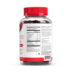 Humann humanN SuperBeets Heart Gummies bottle shows 120 count for ongoing daily use.