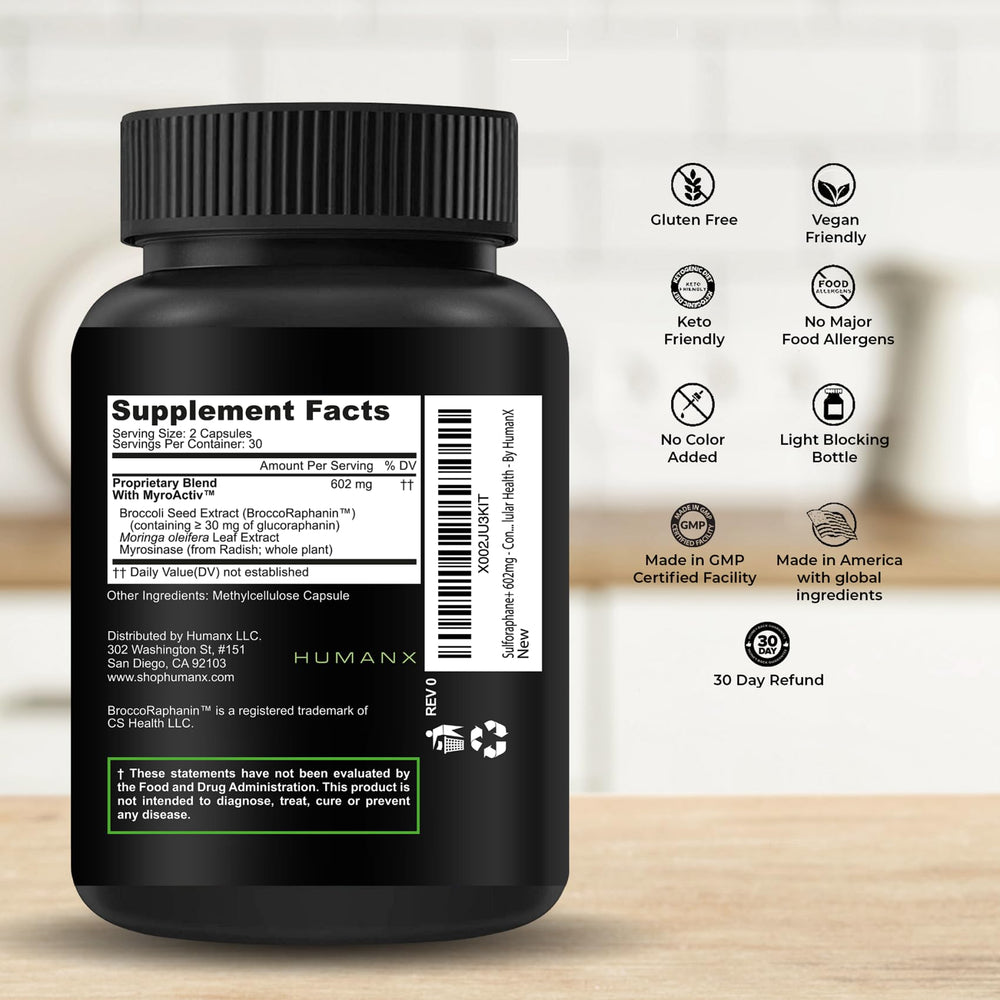 Close-up of Sulforaphane+ capsule