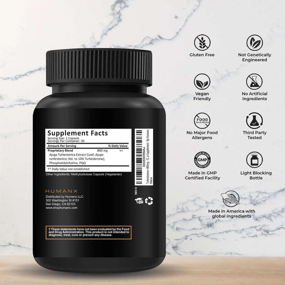 Turkesterone+ 800mg capsules close-up