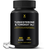 HUMANX Turkesterone & Tongkat Ali 900mg bottle highlighting premium ingredients for energy support