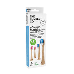 Eco-friendly bamboo replacement heads on a shelf