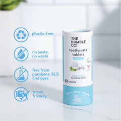 Travel-ready toothpaste tablets in a 3-pack