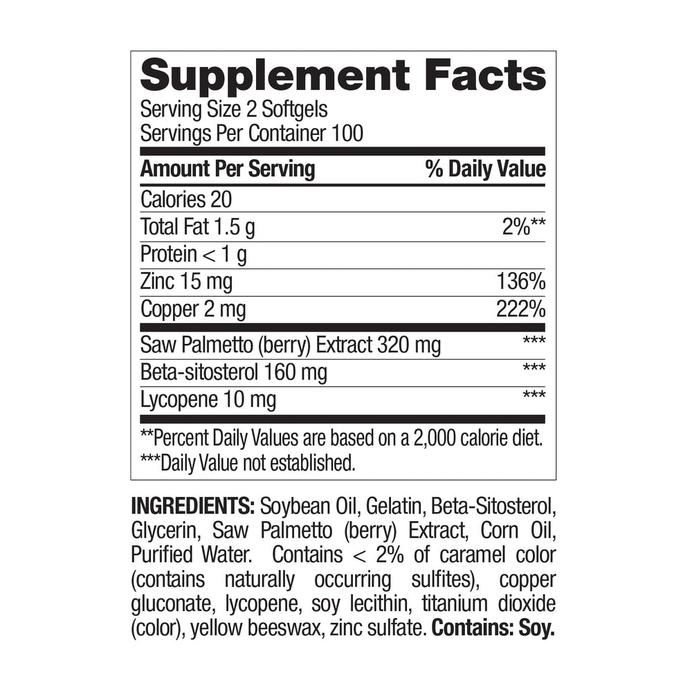 Packaging showing 100-day supply of Nature's Wonder Prostate Formula