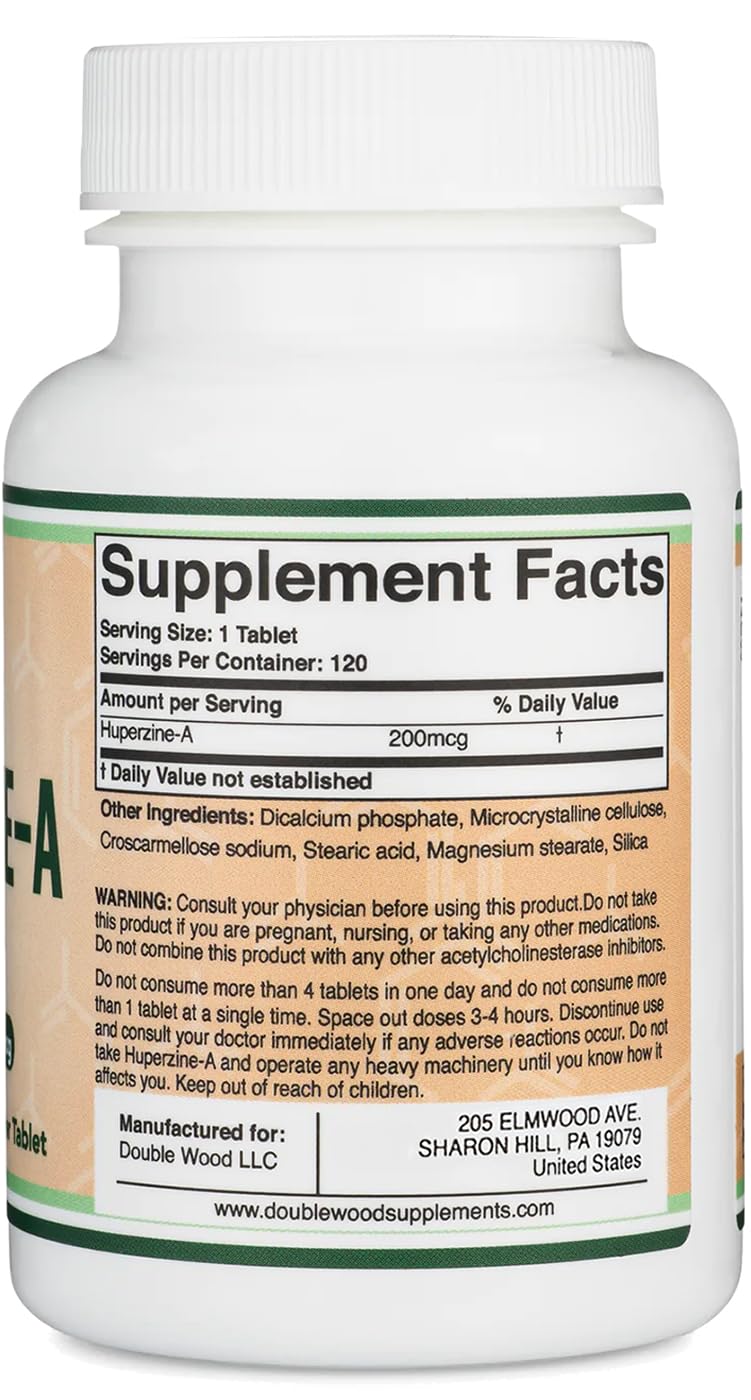 Back label showing supplement facts