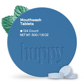 Huppy Mouthwash Tablets tin packaging with Cool Mint flavor