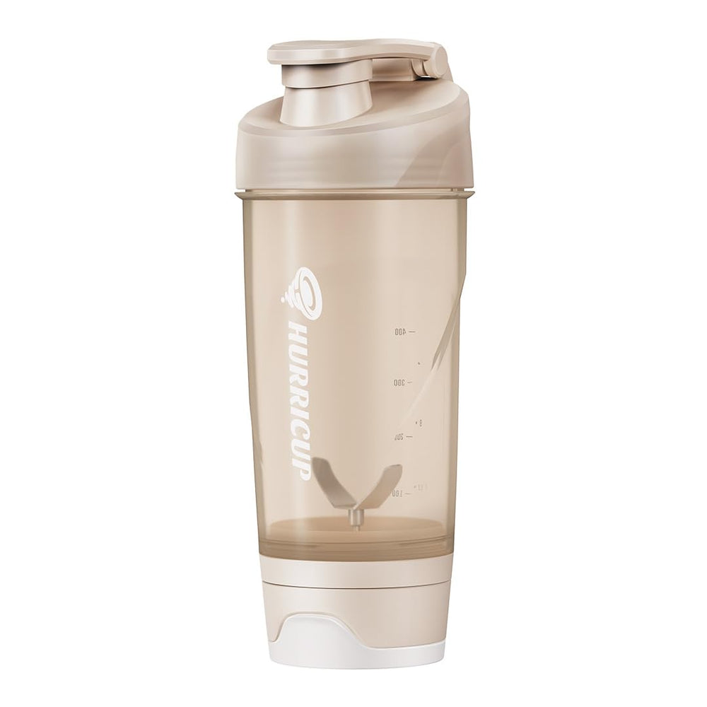 Hurricup 22oz protein shaker bottle in brown - front view