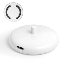 Ultra-thin white portable charger base compatible with Philips Sonicare HX3000/HX6000/HX8000/HX9000