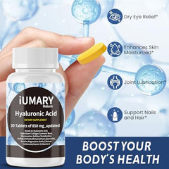 Close-up of Hyaluronic Acid 850mg capsules