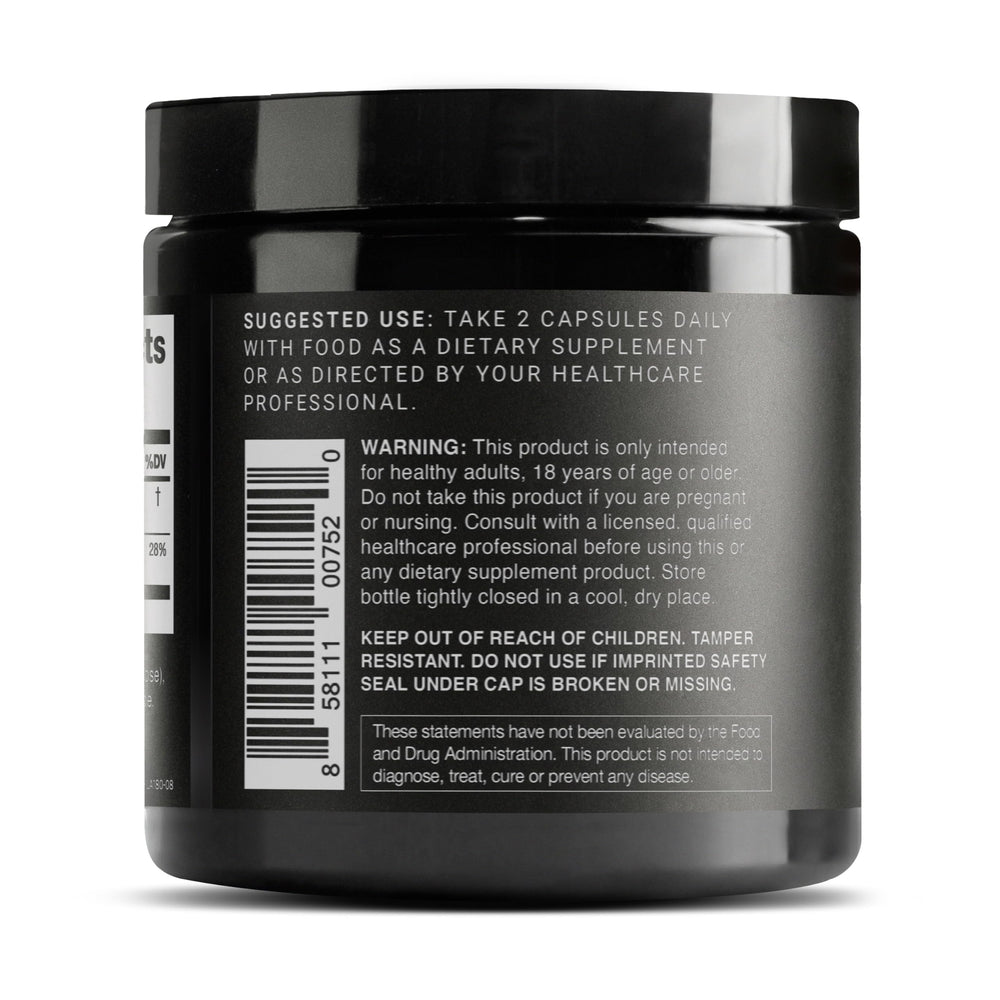 Back view of Hyaluronic Acid Supplements bottle with label