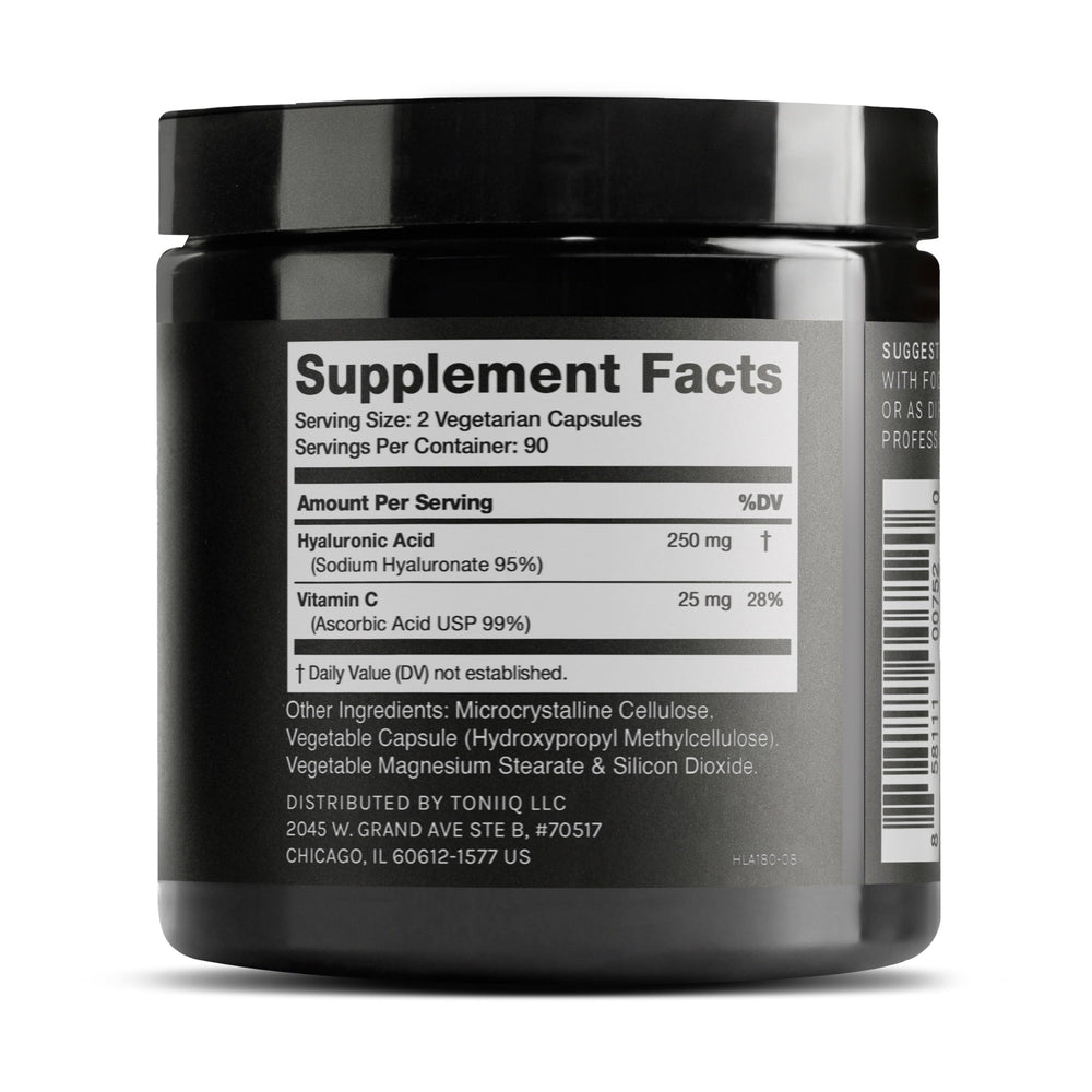 Front view of Hyaluronic Acid Supplements bottle