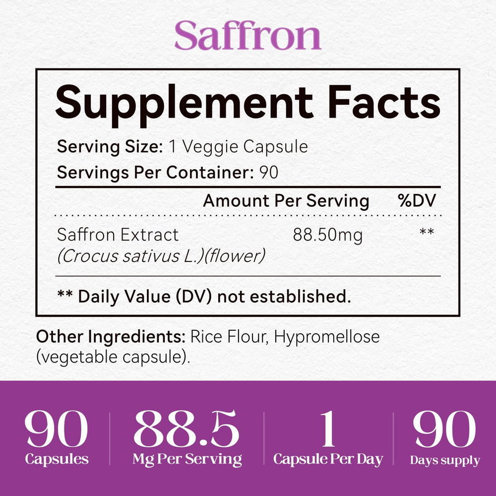 Mood and energy focus support visual associated with saffron capsules