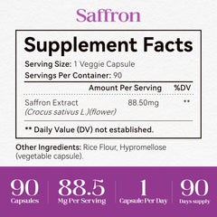 Mood and energy focus support visual associated with saffron capsules