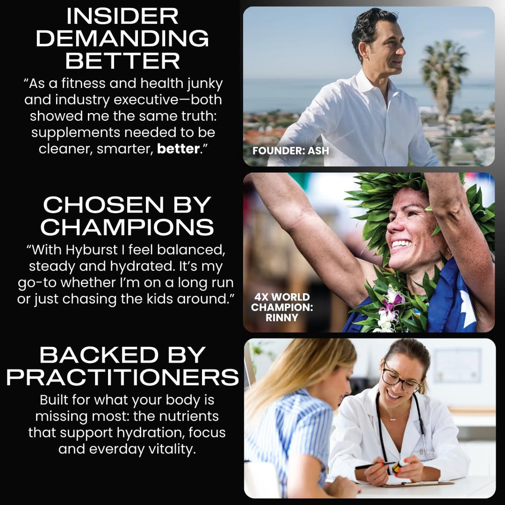 Desk scene with Hyburst Electrolyte powder for daily ritual