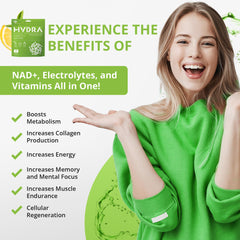 Pouring Hydra NAD+ electrolyte powder into water