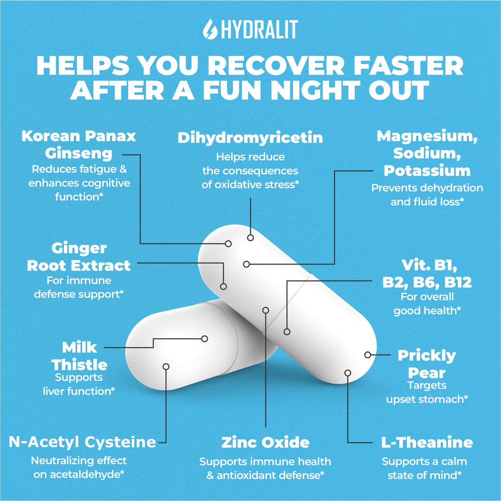 Hydralit DHM and Milk Thistle ingredients on bottle