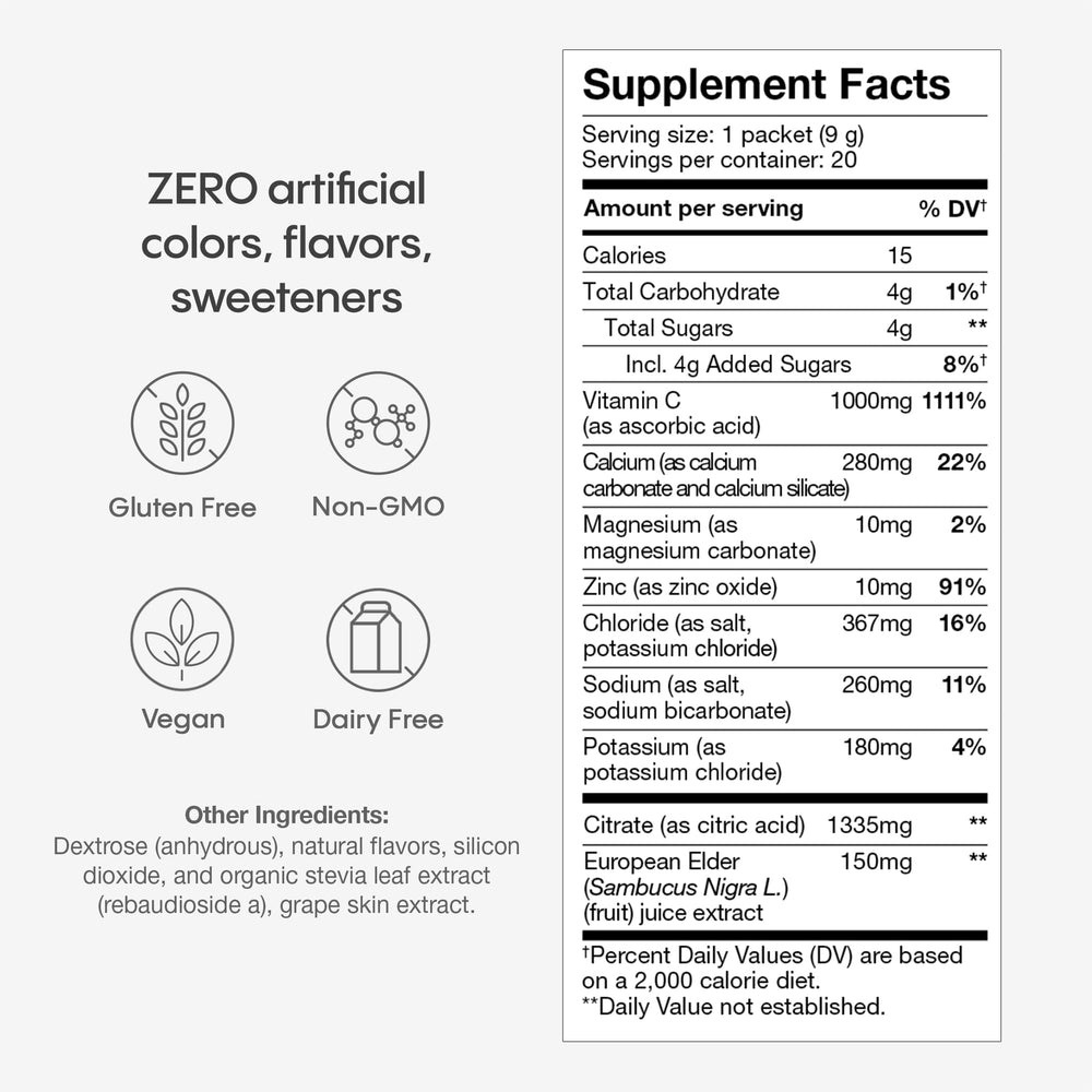 Hydralyte electrolytes-plus-immunity dissolving powder: ultra-fast hydration for on-the-go balance.