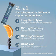 Hydralyte low-sugar hydration packets: lower sugar option with balanced electrolytes for steady hydration.